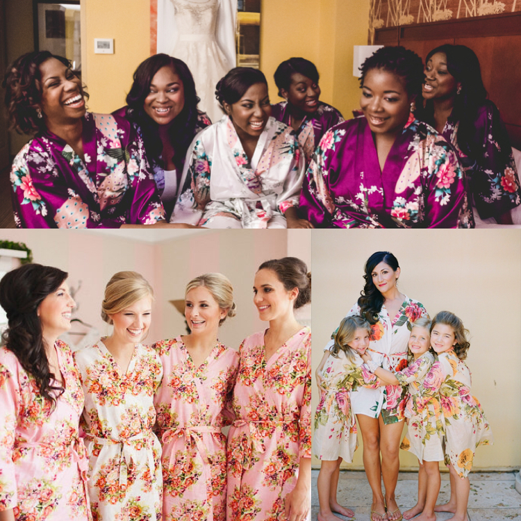 bridesmaids robes collage