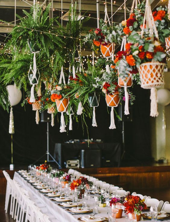 Hanging-macrame-planters-wedding-decor